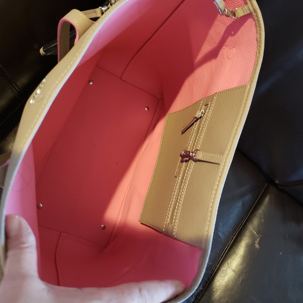 Lodis Bliss Leather Shoulder Tote Bag 2 Piece - Picture 6 of 8